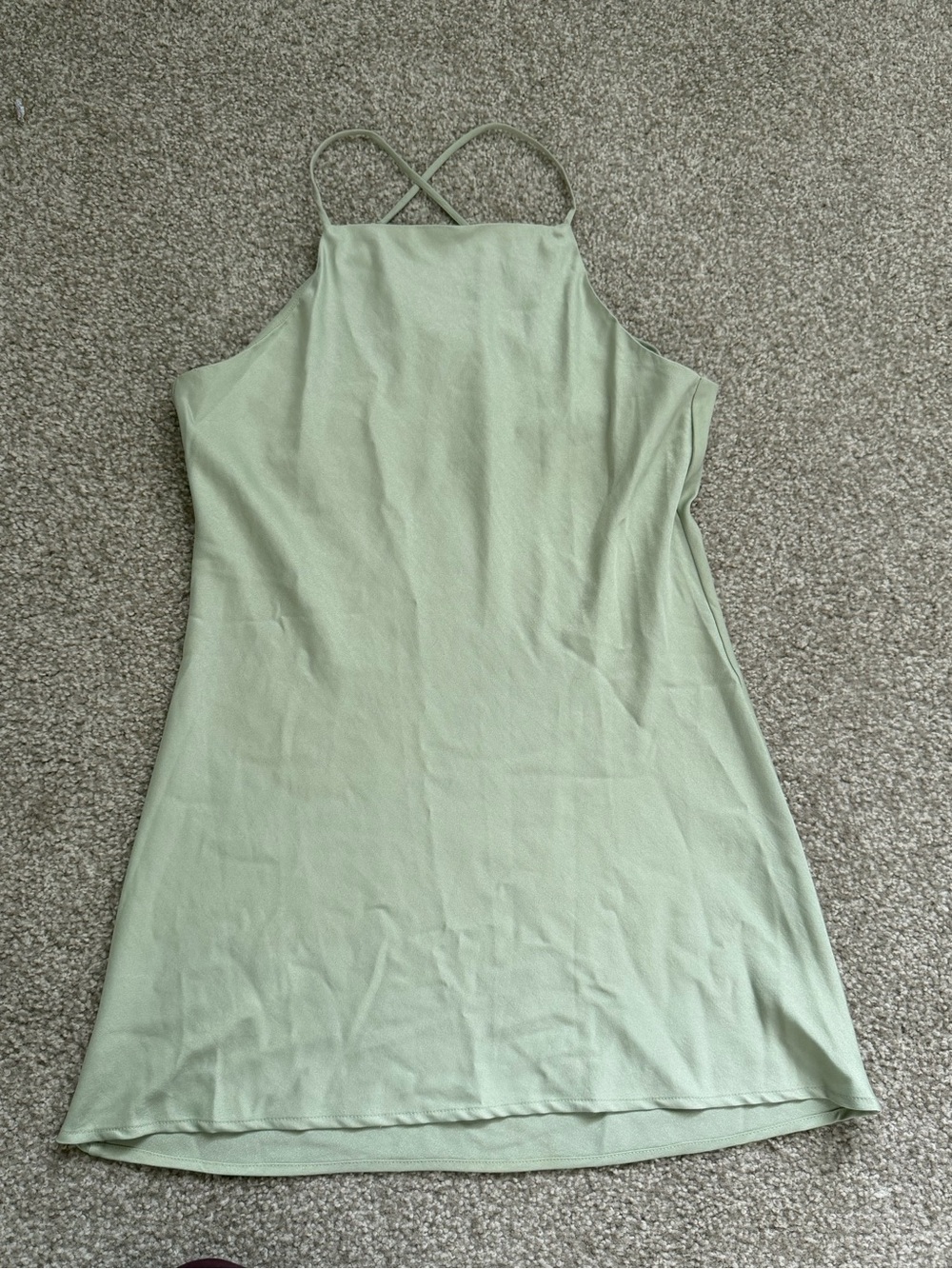 Sage Cross-Back Halter Camisole by Sage — Light Green